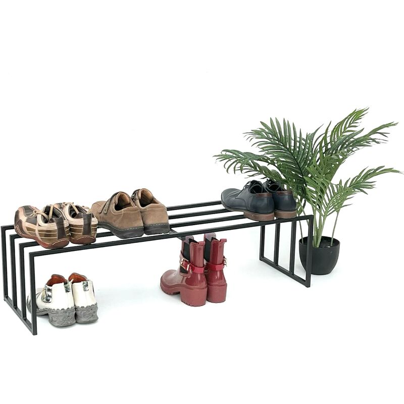 foto del prodotto scarpiera in metallo nero 1 livello 96551 scarpiera porta scarpe moderno robusto armadio per scarpe solido scaffale dandibo