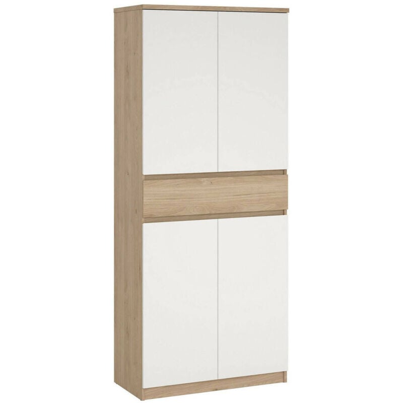 foto del prodotto scarpiera jangmi, mobile portascarpe, armadio da ingresso multiuso, mobiletto per calzature, 80x40 h192 cm, rovere e bianco dmora