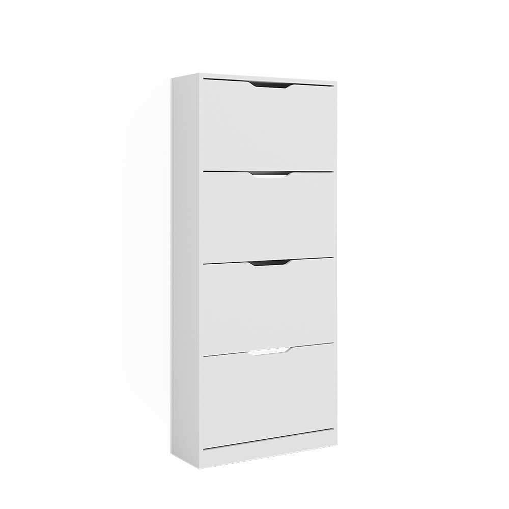 foto del prodotto scarpiera luca, bianco, 59 x 137 cm con 4 cassetti incernierati, vicco