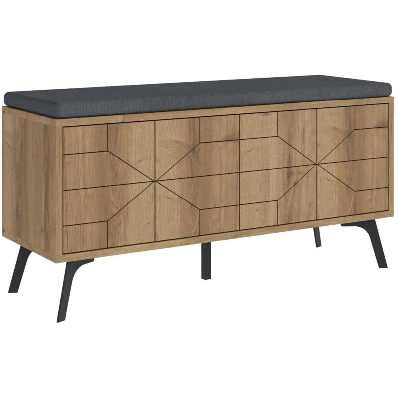 foto del prodotto scarpiera majoris, mobile portascarpe, armadio da ingresso multiuso, mobiletto per calzature, 107x35 h55 cm, quercia dmora
