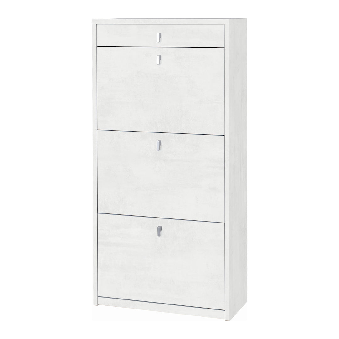 foto del prodotto scarpiera mobile 3 ante con 1 cassetto 63x29x127h cm in kit di montaggio colore ossido bianco