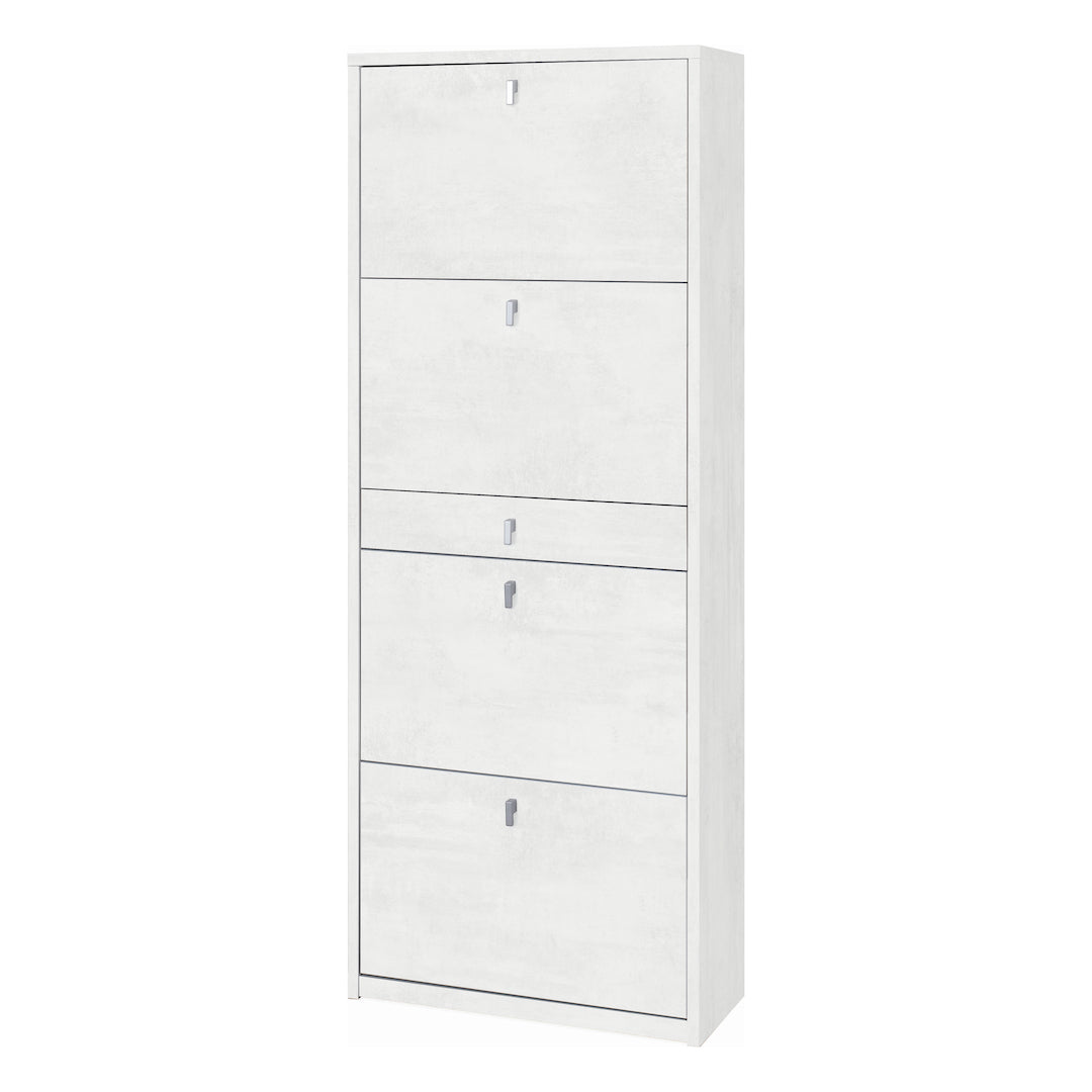 foto del prodotto scarpiera mobile 4 ante con 1 cassetto centrale 63x29x164h cm in kit di montaggio colore ossido bianco