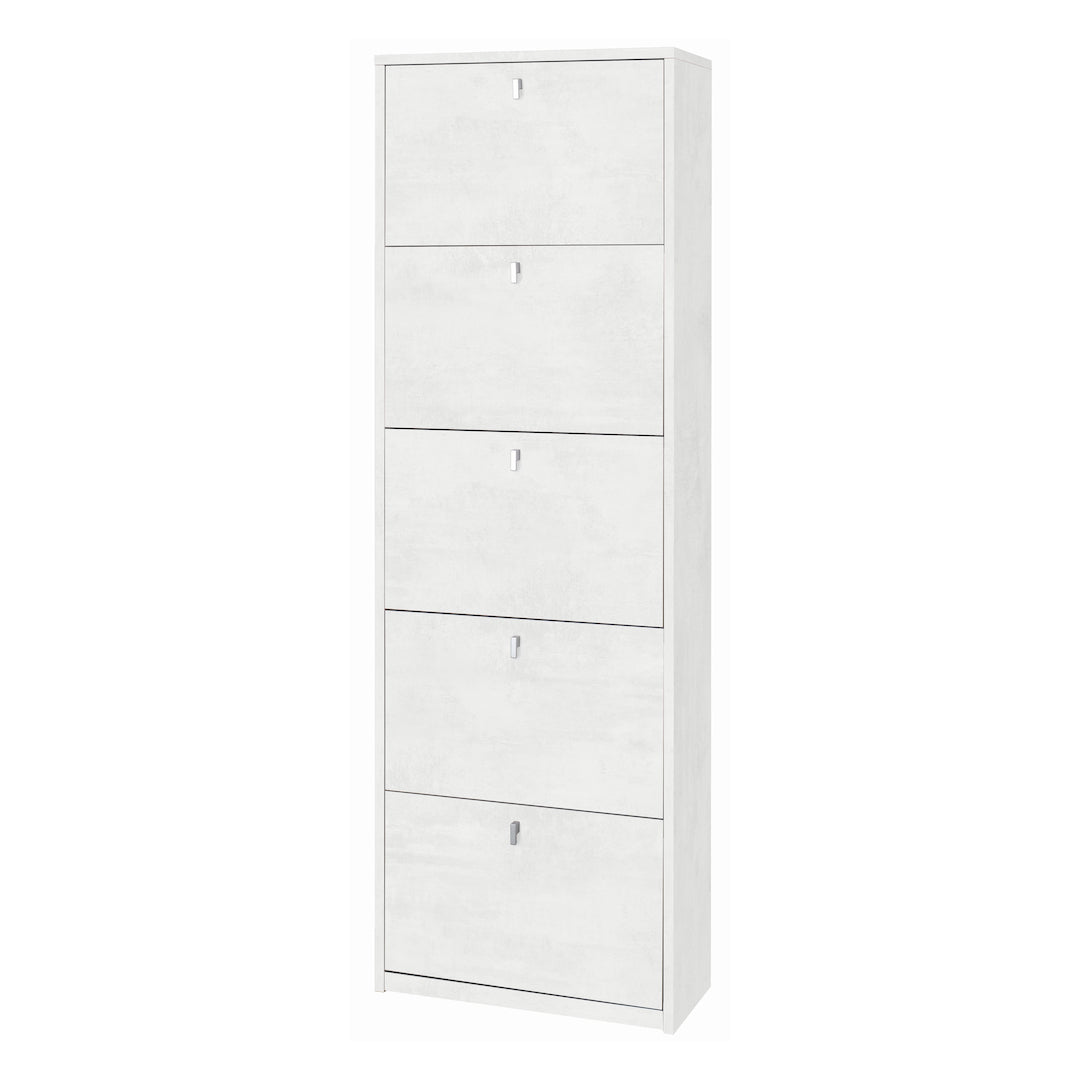 foto del prodotto scarpiera mobile con 5 ante 63x29x190h cm in kit di montaggio colore bianco ossido