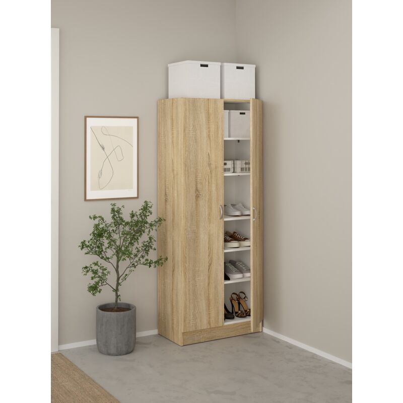 foto del prodotto scarpiera mobile multiuso focus 69,2x34,6 h 170,4 oak