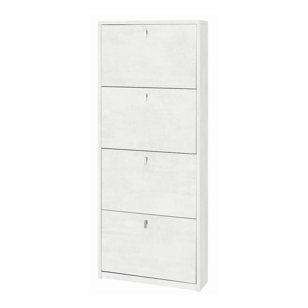 foto del prodotto scarpiera mobile salvaspazio 4 ante 63x18x154h cm in kit di montaggio colore bianco ossido