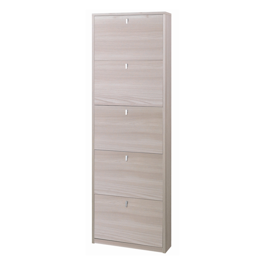 foto del prodotto scarpiera mobile salvaspazio 5 ante 63x18x190h cm in kit di montaggio colore olmo chiaro
