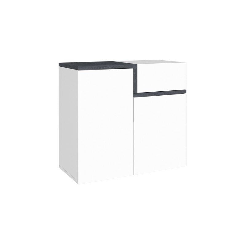 foto del prodotto scarpiera moderna 3 ante 80x40x80,1cm cassiopea colore bianco laccato lucido ardesia