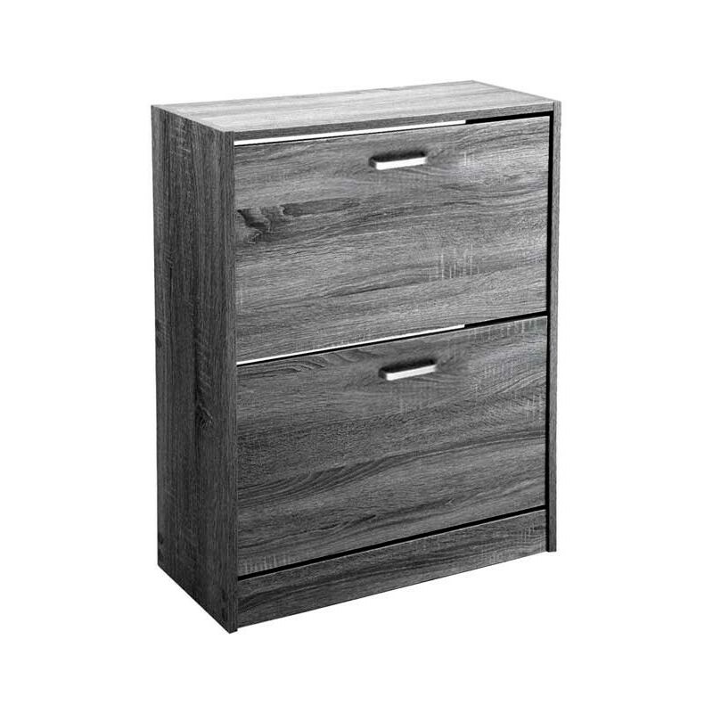 foto del prodotto scarpiera moderna grigia 2 ribalte slim cm 63 x 24 x 81 h