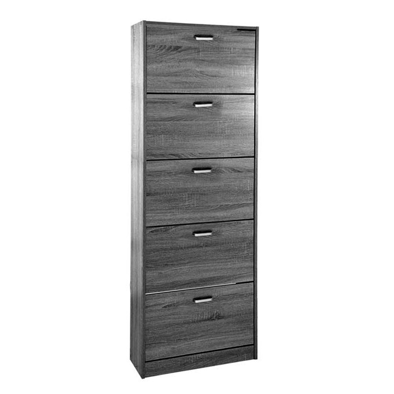 foto del prodotto scarpiera moderna grigia 5 ribalte slim cm 63 x 24 x 180