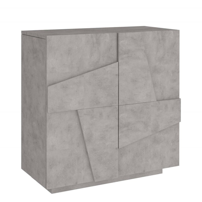 foto del prodotto scarpiera moderna, made in italy, a 2 ante, portascarpe da ingresso, mobile multiuso, cm 81x38h86, colore grigio ardesia con dettaglio, con imballo