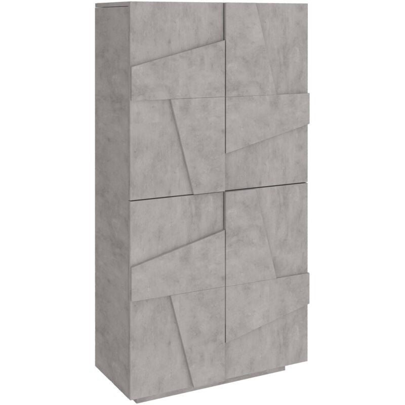 foto del prodotto scarpiera moderna, made in italy, a 4 ante battenti, portascarpe da ingresso, mobile multiuso, cm 81x38h167, colore grigio ardesia, con imballo