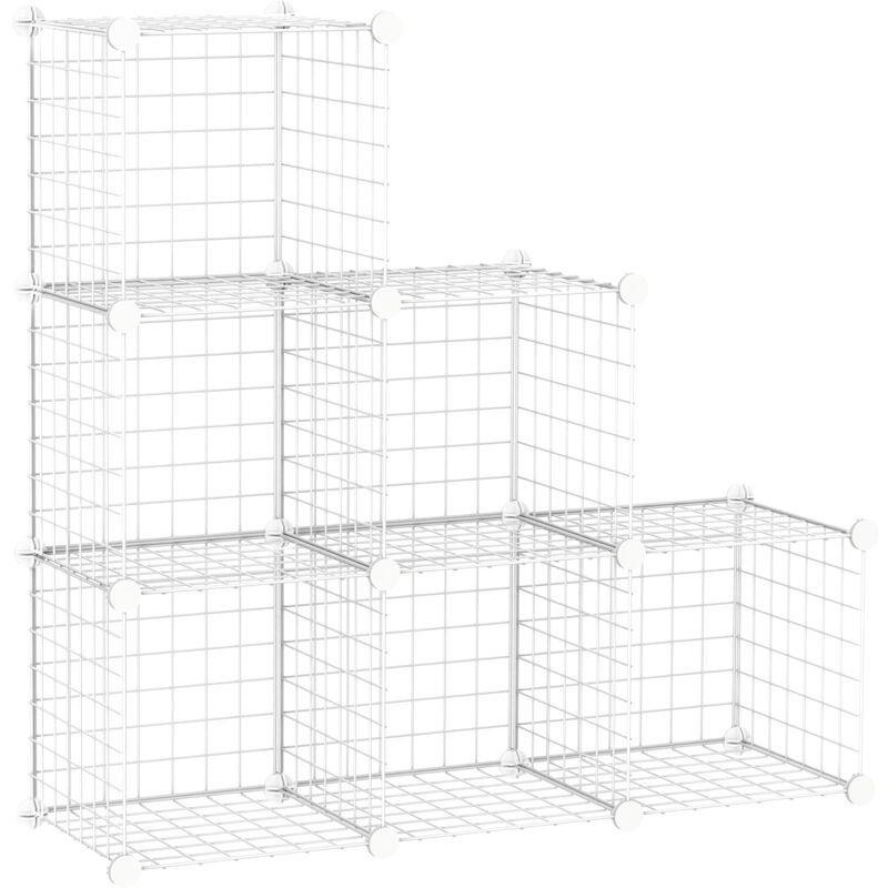 foto del prodotto scarpiera modulabile salvaspazio 6 cubi in pp e acciaio bianco homcom