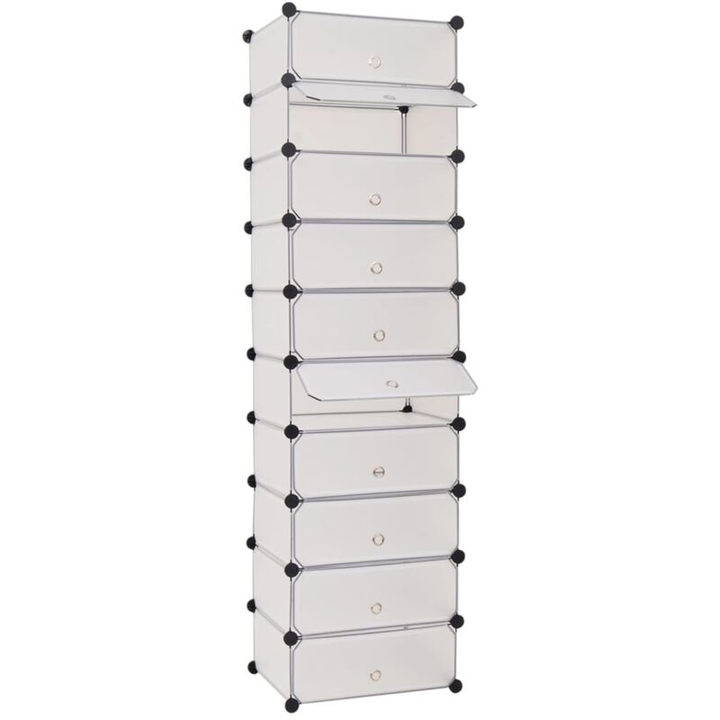 foto del prodotto scarpiera modulare a 10 scomparti bianca vidaxl