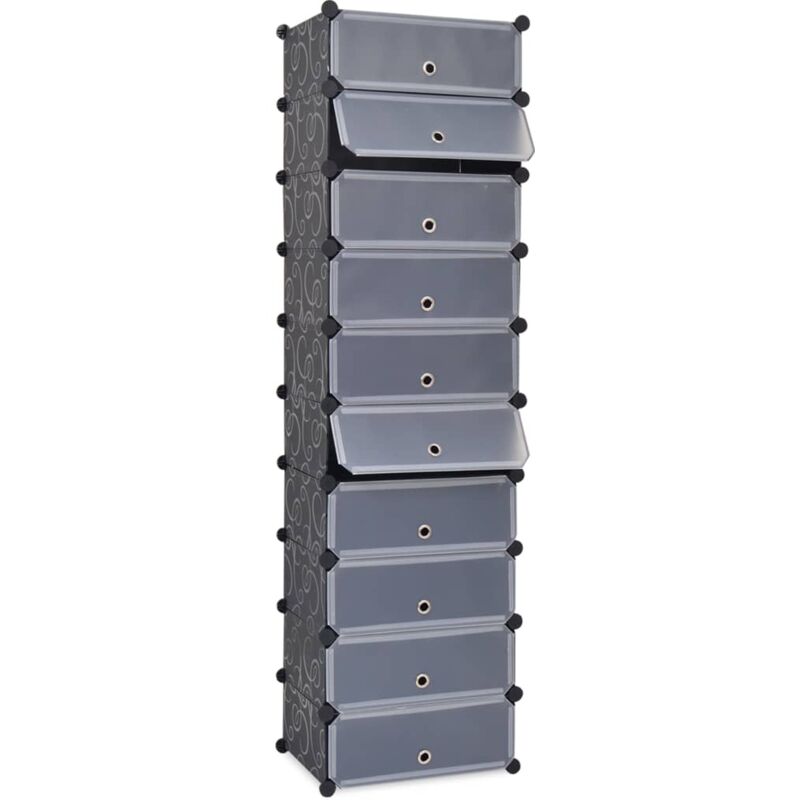 foto del prodotto scarpiera modulare a 10 scomparti in plastica e acciaio vari colori colore nero