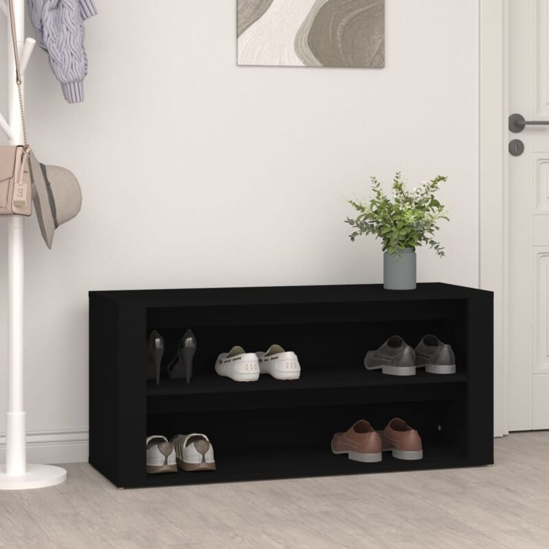 foto del prodotto scarpiera nera 100x35x45 cm in legno multistrato vidaxl