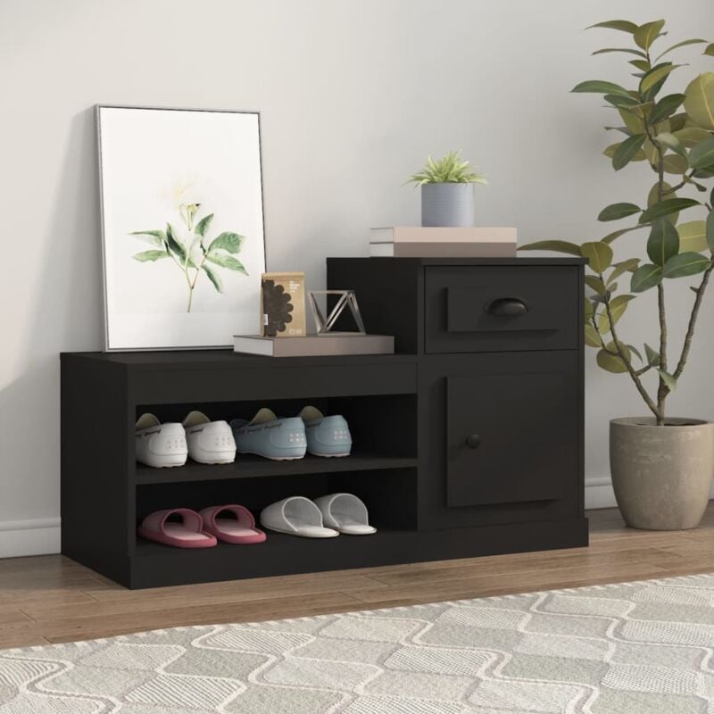 foto del prodotto scarpiera nera 100x42x60 cm in legno multistrato vidaxl