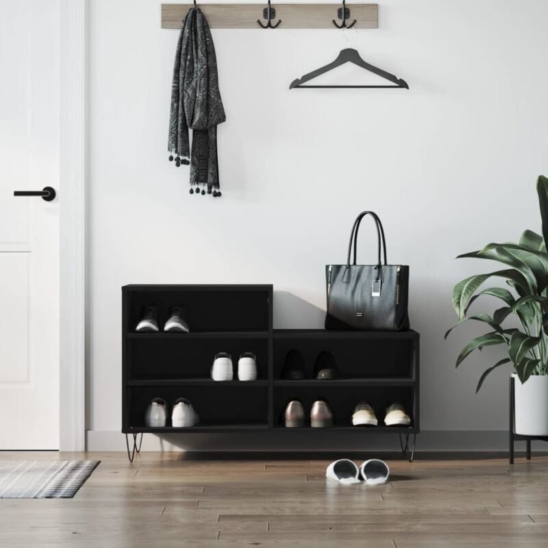 foto del prodotto scarpiera nera 102x36x60 cm in legno multistrato vidaxl