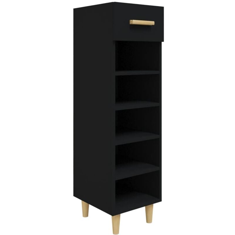 foto del prodotto scarpiera nera 30x35x105 cm in legno multistrato vidaxl nero