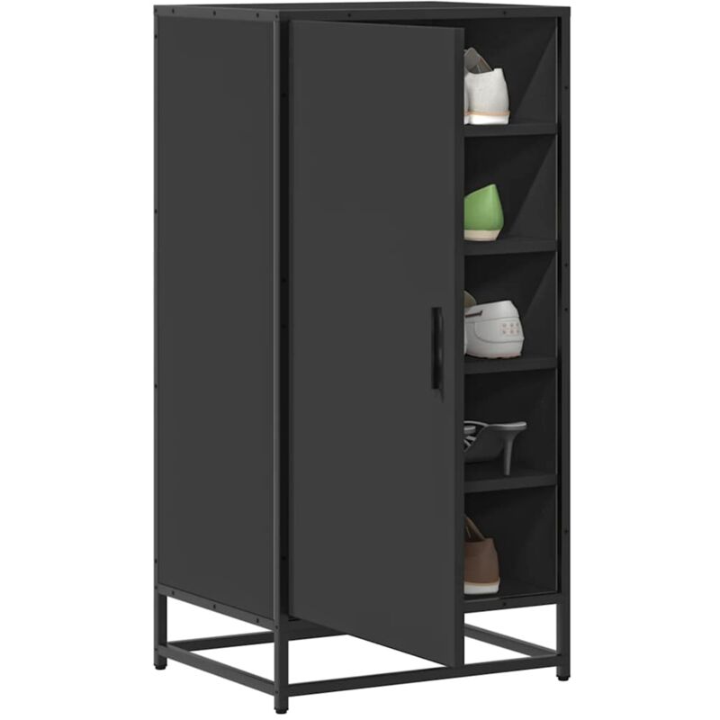 foto del prodotto scarpiera nera 48x38x97,5 cm in legno multistrato vidaxl