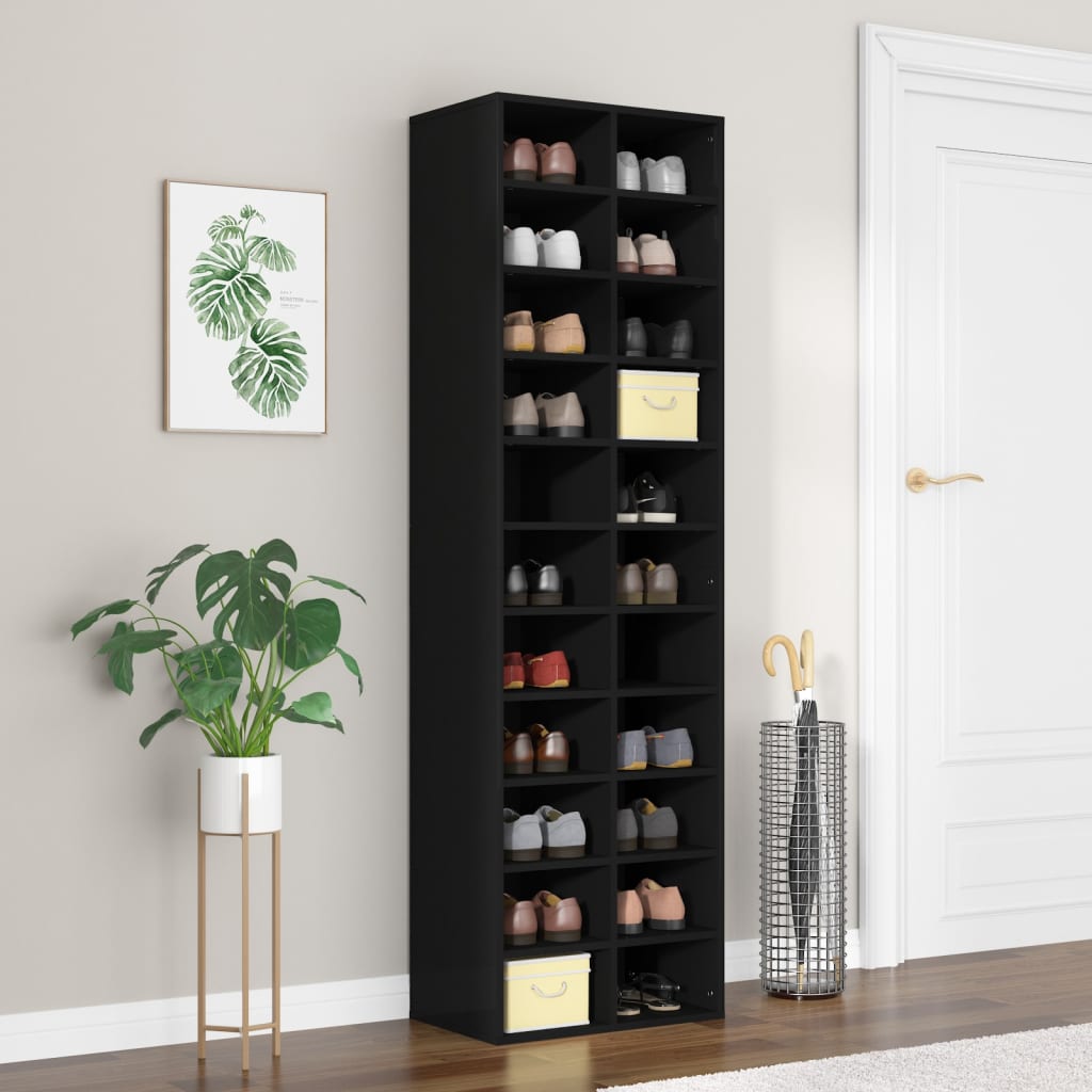 foto del prodotto scarpiera nera 54x34x183 cm in truciolato cod mxl 53675