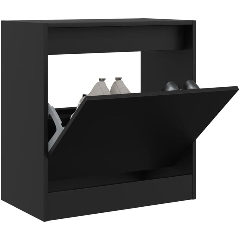foto del prodotto scarpiera nera 60x34x63,5 cm in legno multistrato vidaxl
