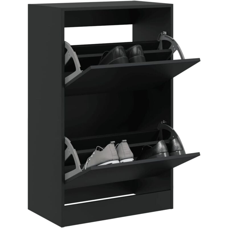 foto del prodotto scarpiera nera 60x34x96,5 cm in legno multistrato vidaxl