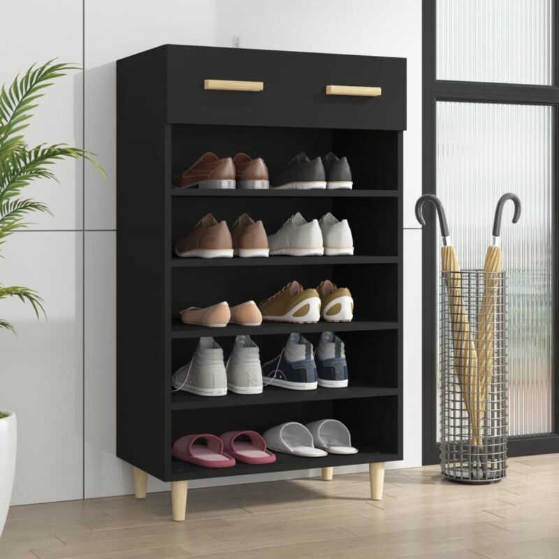 foto del prodotto scarpiera nera 60x35x105 cm in legno multistrato vidaxl 865924