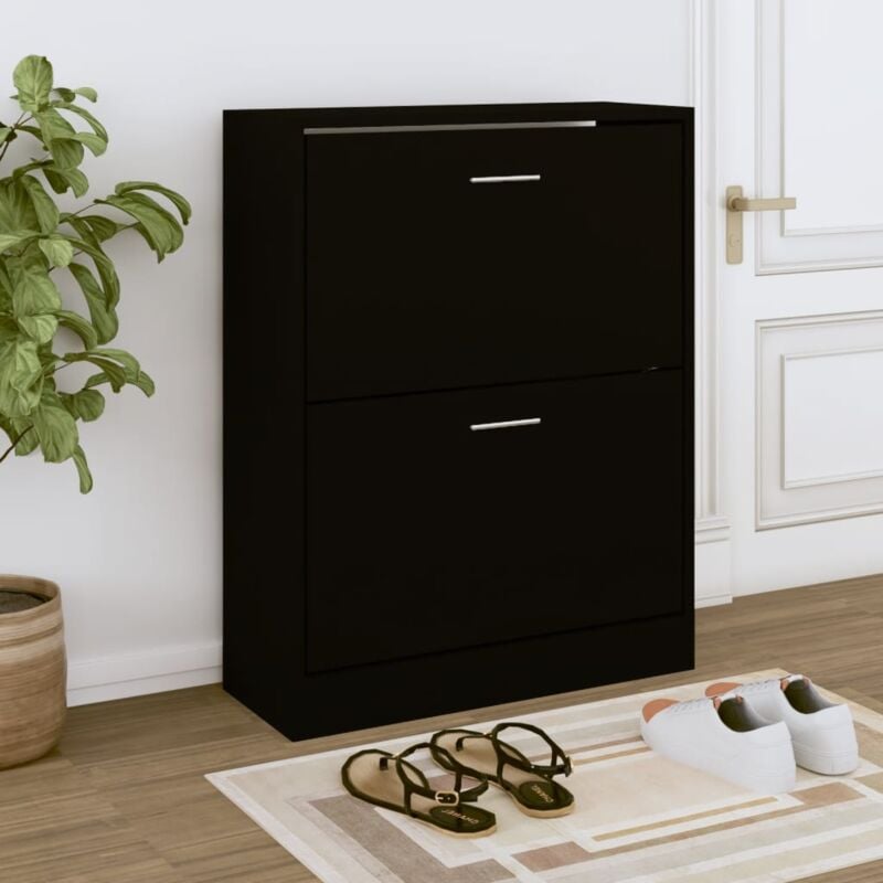 foto del prodotto scarpiera nera 63x24x81 cm in legno multistrato vidaxl