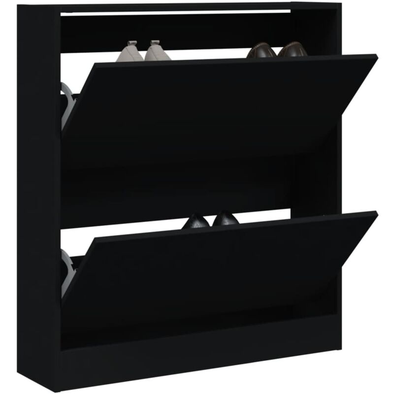 foto del prodotto scarpiera nera 80x21x87,5 cm in legno multistrato vidaxl