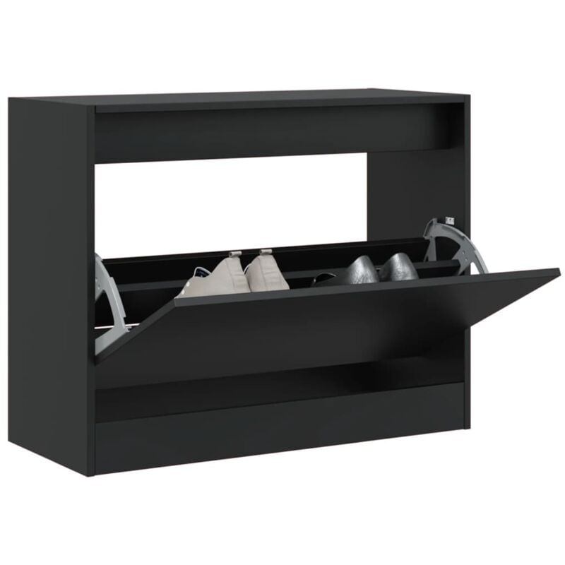 foto del prodotto scarpiera nera 80x34x63 cm in legno multistrato vidaxl