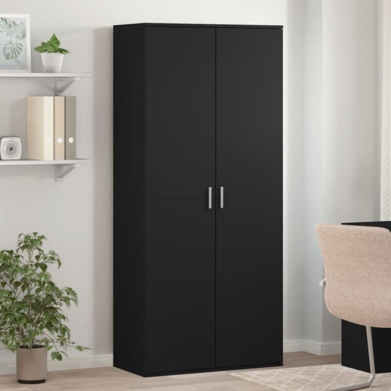 foto del prodotto scarpiera nera 80x39x178 cm in legno multistrato vidaxl