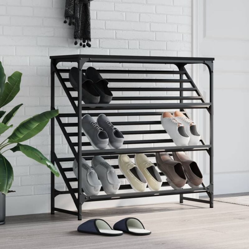 foto del prodotto scarpiera nera 90x30x85 cm in legno multistratocod mxl 131097