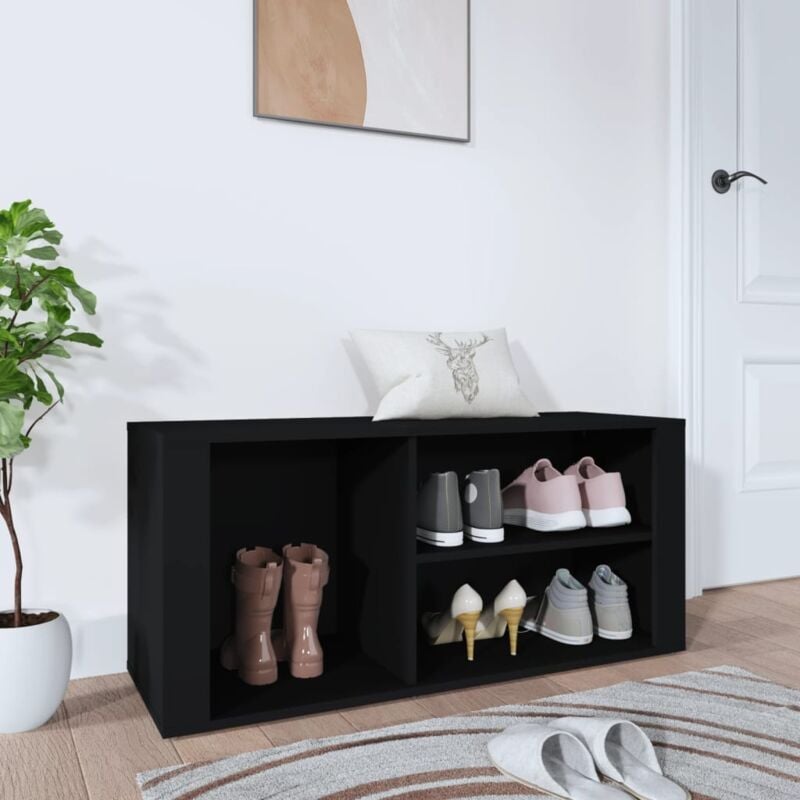 foto del prodotto scarpiera nero 100x35x45 cm in legno multistrato vidaxl