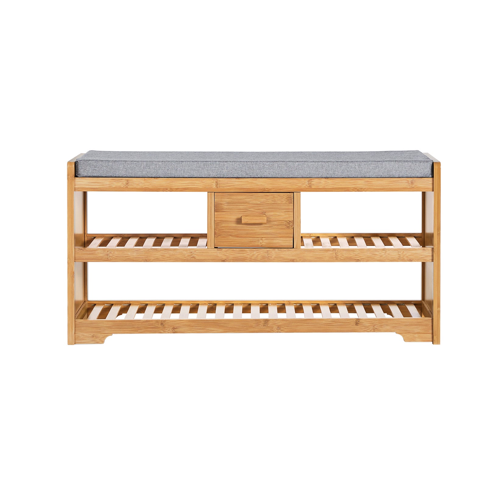 foto del prodotto scarpiera panca ingresso cassapanca legno massello di bamb l91 p34 a45 cm fsr75 n