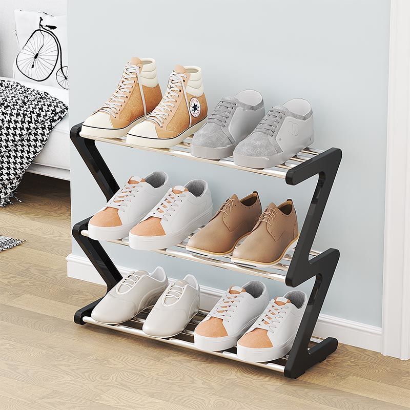 foto del prodotto scarpiera piccola a 3 ripiani ripiano per scarpe piccolo organizzatore per scarpe stretto e stabile organizzatore per riporre gli oggetti
