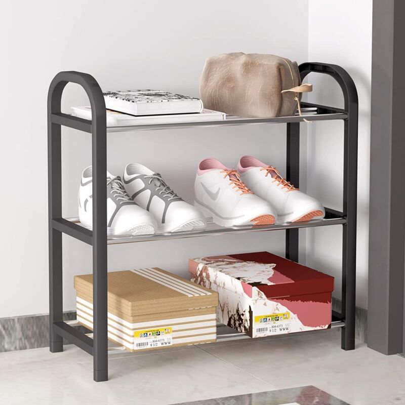 foto del prodotto scarpiera piccola, scarpiera a 3 livelli, mini scarpiera, organizer per scarpiera stretta per ingresso armadio e corridoio 42 x 19 x 43 cm