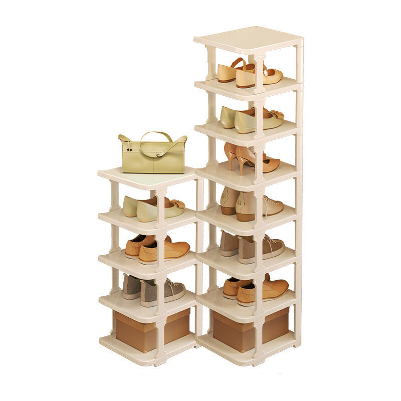 foto del prodotto scarpiera, piccola scarpiera in plastica, facile da installare, scarpiera 7 ripiani per 8 paia di scarpe
