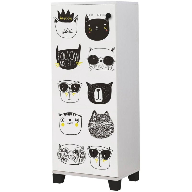 foto del prodotto scarpiera rasalgethi, mobile portascarpe, armadio da ingresso multiuso, mobiletto per calzature, 50x38 h127 cm, bianco e nero dmora