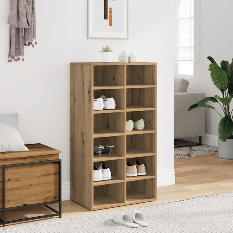 foto del prodotto scarpiera rovere artigianale 54x34x100,5 cm in truciolato - vidaxl