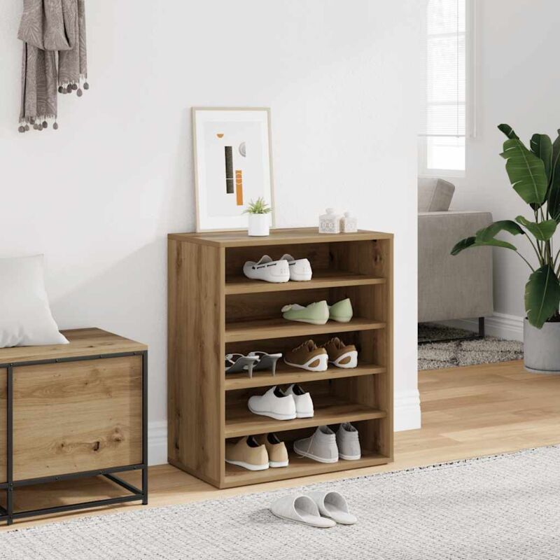 foto del prodotto scarpiera rovere artigianale 60x35x70 cm in legno multistrato vidaxl