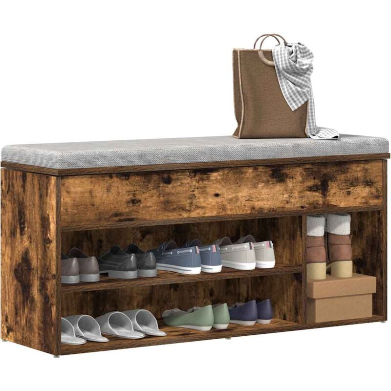 foto del prodotto scarpiera rovere fumo 102x30,5x45 cm in legno multistrato vidaxl