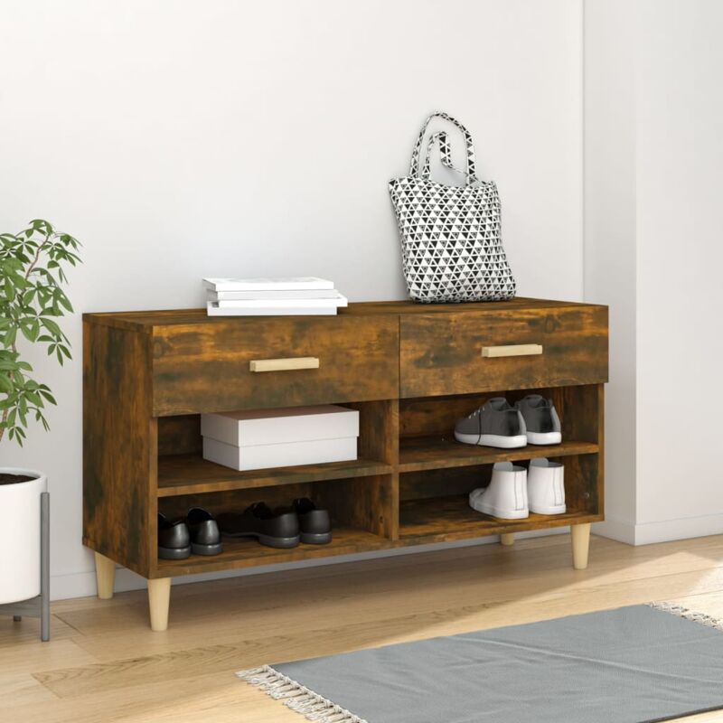foto del prodotto scarpiera rovere fumo 102x35x55 cm in legno multistrato vidaxl
