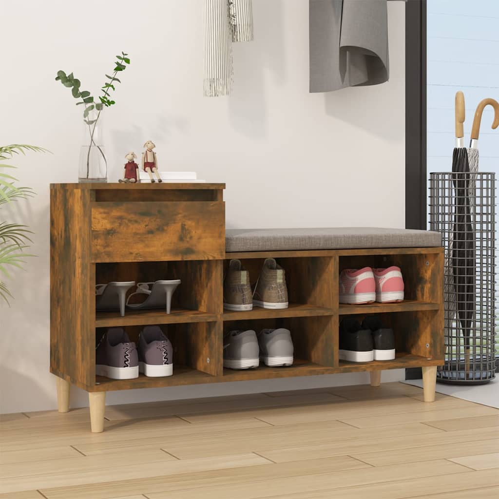 foto del prodotto scarpiera rovere fumo 102x36x60 cm in legno multistrato cod mxl 37055