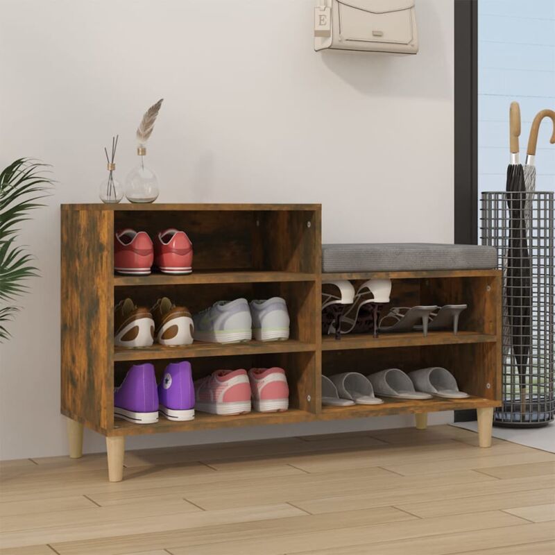 foto del prodotto scarpiera rovere fumo 102x36x60 cm in legno multistrato vidaxl