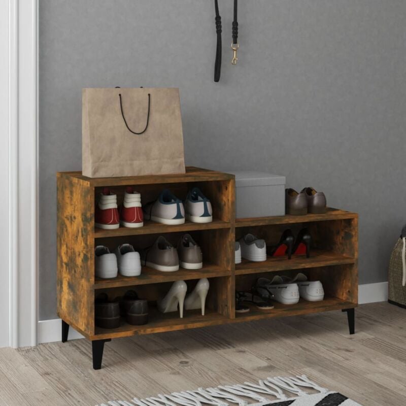 foto del prodotto scarpiera rovere fumo 102x36x60 cm in legno multistrato vidaxl
