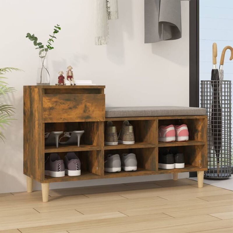 foto del prodotto scarpiera rovere fumo 102x36x60 cm in legno multistrato vidaxl
