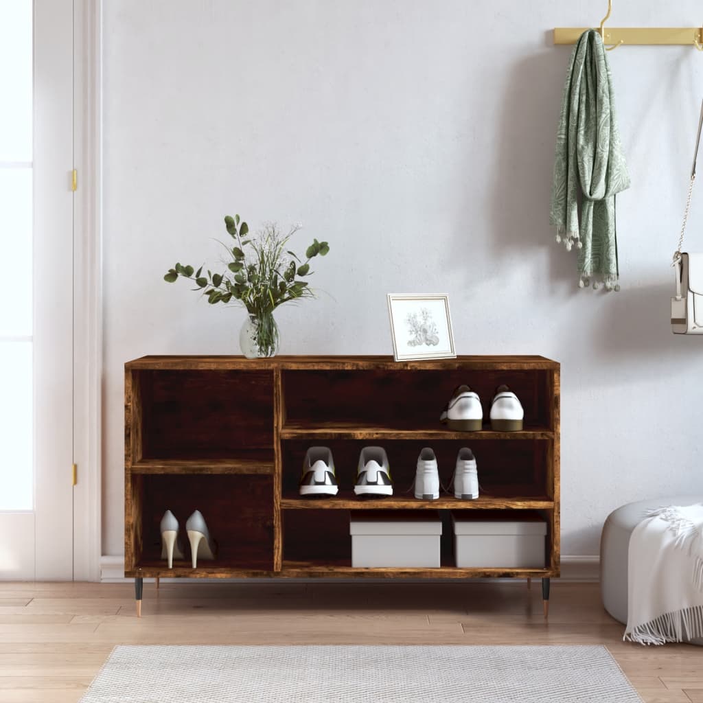 foto del prodotto scarpiera rovere fumo 102x36x60 cm in legno multistratocod mxl 102521