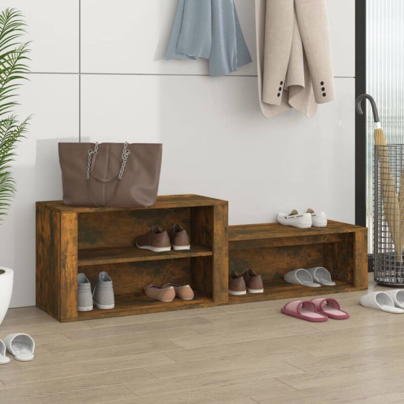 foto del prodotto scarpiera rovere fumo 150x35x45 cm in legno multistrato vidaxl