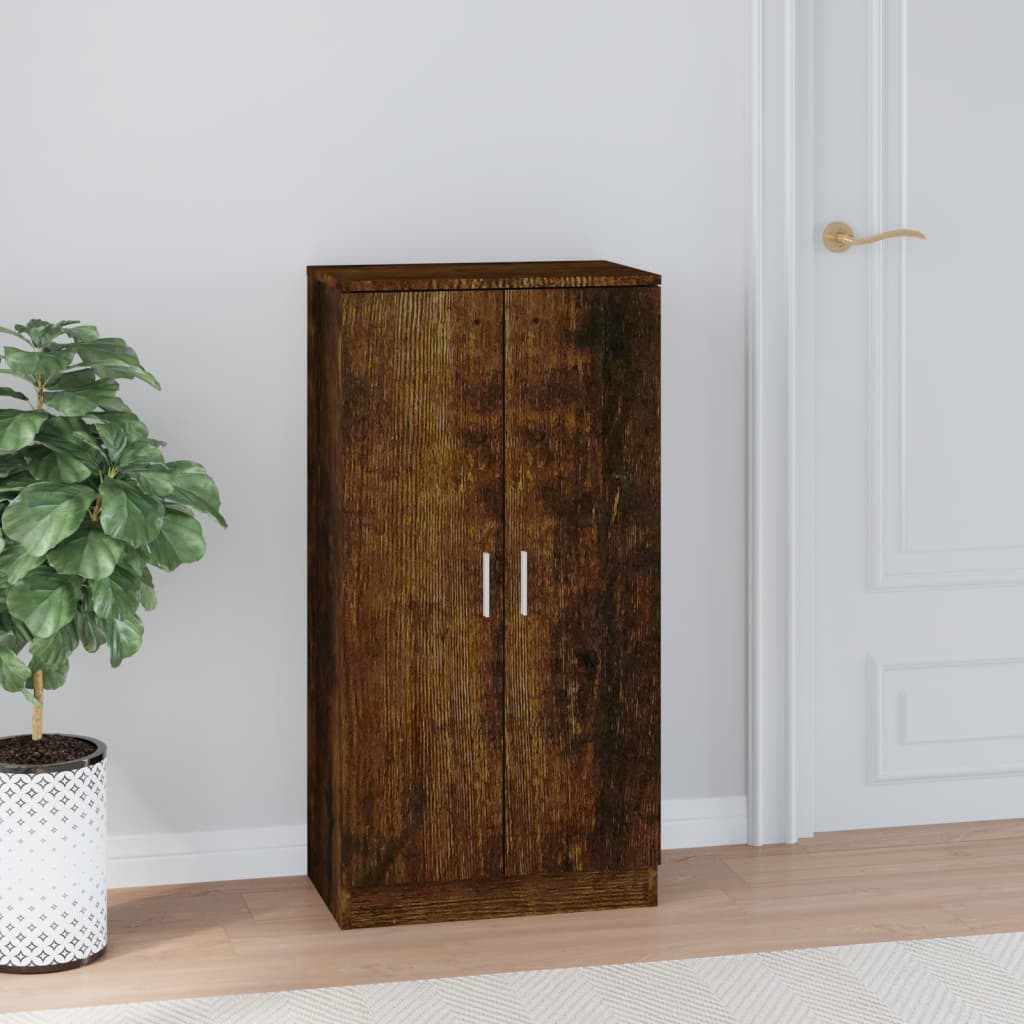 foto del prodotto scarpiera rovere fumo 55x35x108 cm in legno multistrato