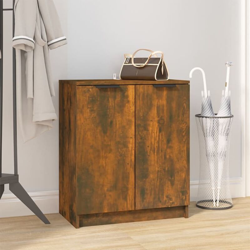 foto del prodotto scarpiera rovere fumo 59x35x70 cm in legno multistrato vidaxl
